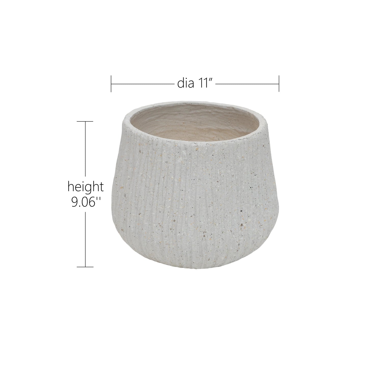 11Dia X 9.06 H Large Round Planters For Indoor Plants, Outdoor Planters With Drainage Holes, Magnesium Oxide Plant Pot With Cement Texture Plant Pots Indoor & Outdoor For Home Garden Patio