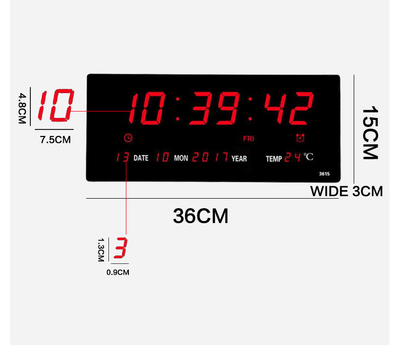 Simple Clock Large Digital LED Electronic Clock
