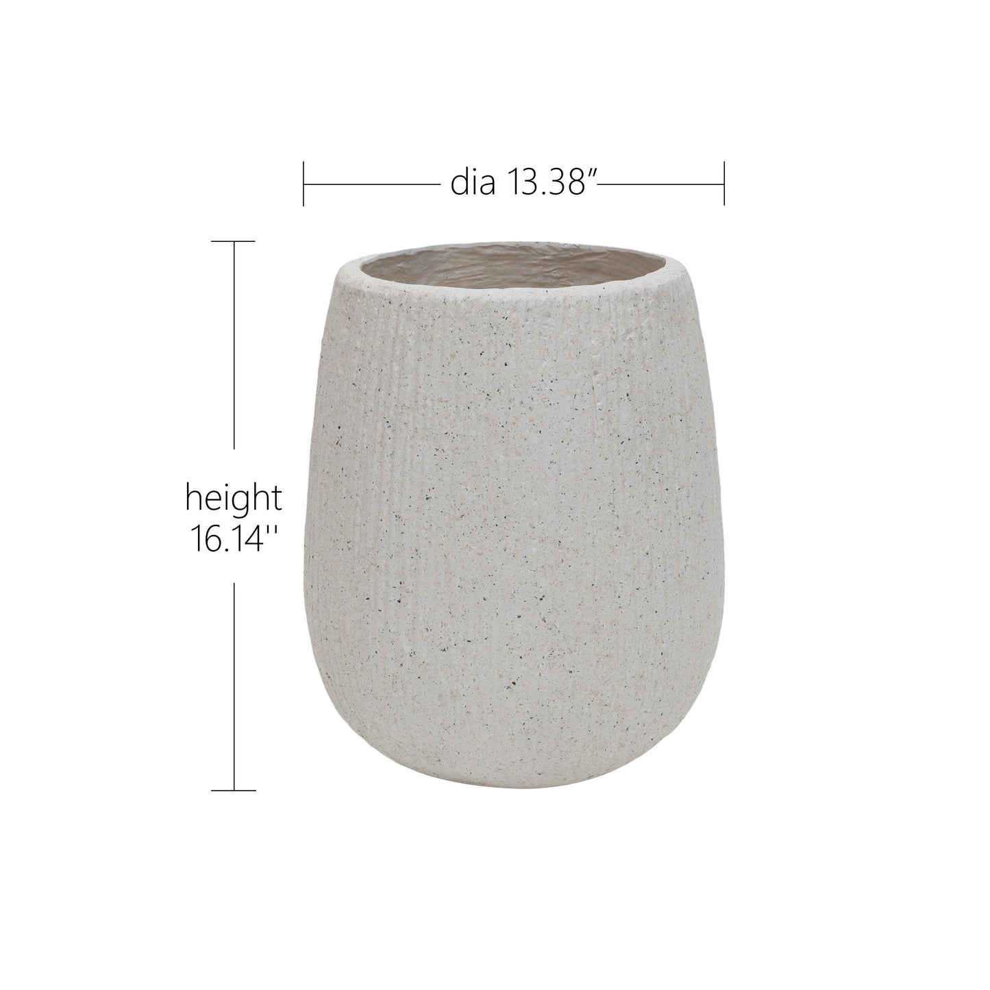 13.38Dia X 16.14 H Dia Large Round Planters For Indoor Plants, Outdoor Planters With Drainage Holes, Magnesium Oxide Plant Pot With Cement Texture Plant Pots Indoor & Outdoor For Home Garden Patio