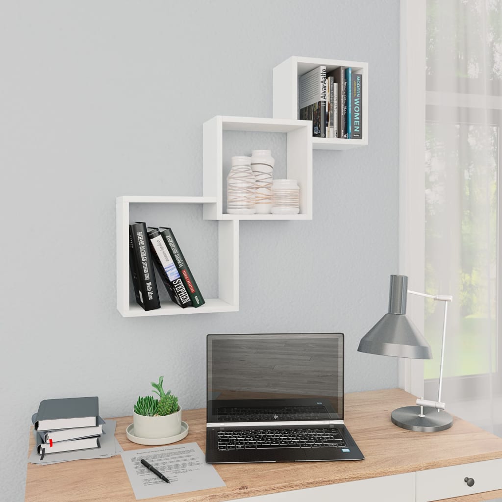 Cube wall shelves 68x wood-based material   Cube wall shelves