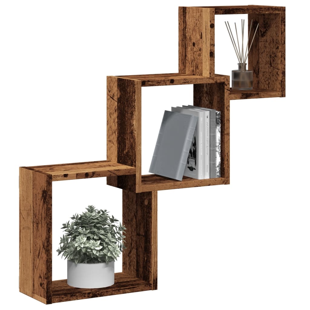 Cube wall shelves 68x wood-based material   Cube wall shelves