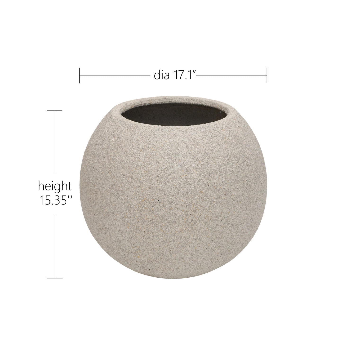17.1 Dia X 15.35H Magnesium Oxide  Round Planters For Indoor And Outdoor Plants, Plant Pot With Drainage Holes For Home Garden Patio