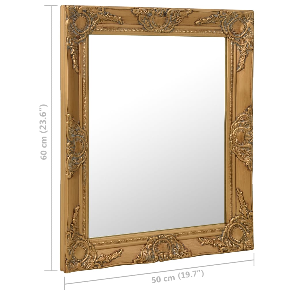 Baroque-style wall mirror, golden   wall mirror