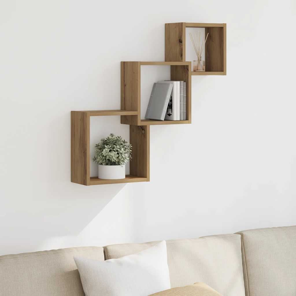 Cube wall shelves 68x wood-based material   Cube wall shelves