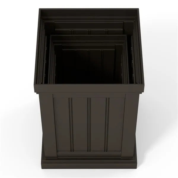 Set Of 2 Stackable PP Planters With Efficient Drainage Holes, Weather-Resistant Flower Pots For Indoor Outdoor Use