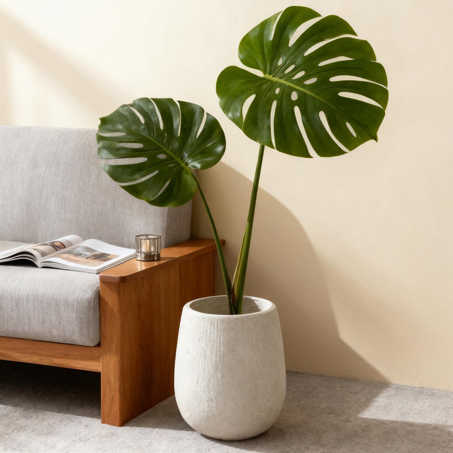 13.38Dia X 16.14 H Dia Large Round Planters For Indoor Plants, Outdoor Planters With Drainage Holes, Magnesium Oxide Plant Pot With Cement Texture Plant Pots Indoor & Outdoor For Home Garden Patio